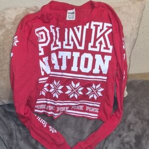 PINK Victoria's Secret Red holiday Shirt